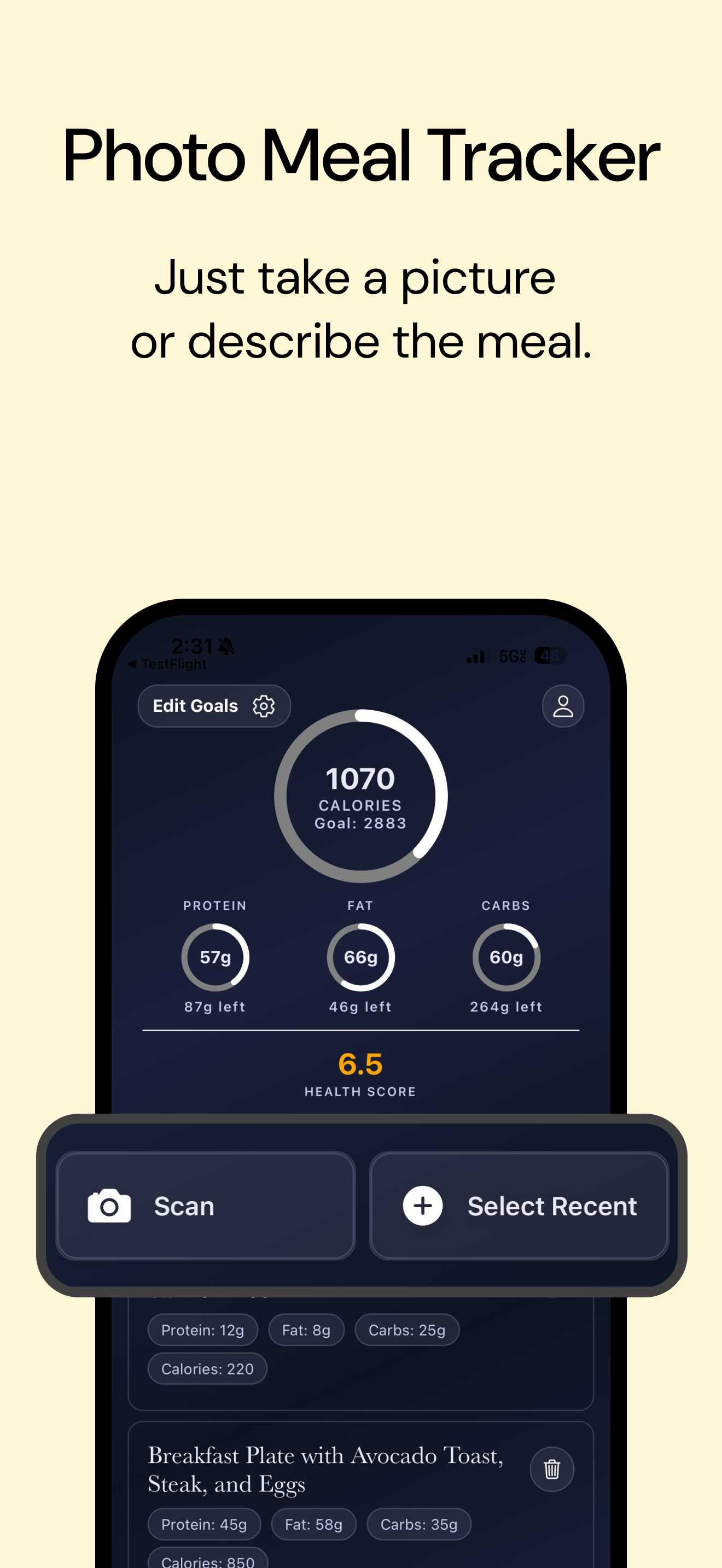 Clear Nutrition mobile experience 1
